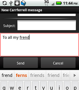 Word suggestion in Corporate Sync