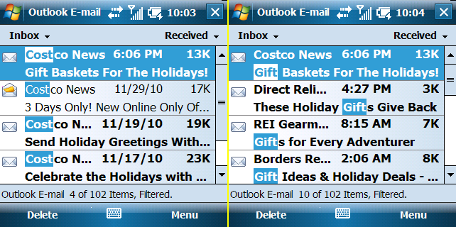 Filtering messages in WM6