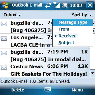 Sorting messages in WM6